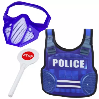 LEAN TOYS Police Set Vest Rifle Mask Walkie-talkie Accessories