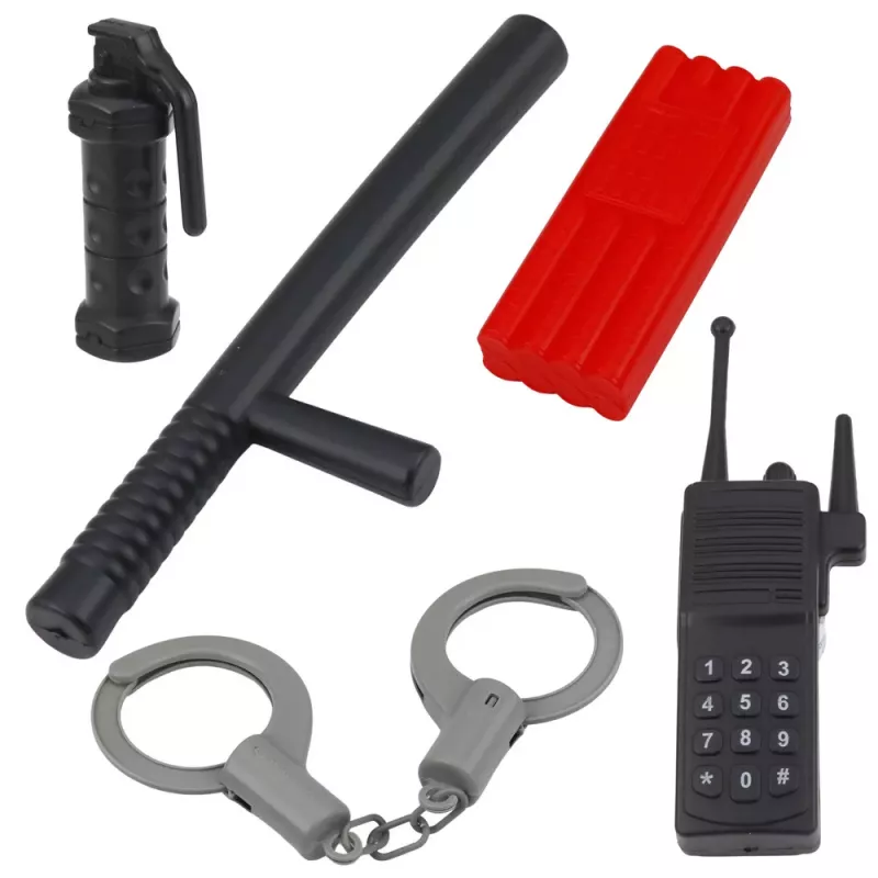 LEAN TOYS Police Set Vest Rifle Mask Walkie-talkie Accessories