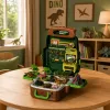 LEAN TOYS Set of Dinosaurs in a Backpack, Suitcase, Figures, Educational Cards, Accessories, 30 pcs.