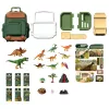 LEAN TOYS Set of Dinosaurs in a Backpack, Suitcase, Figures, Educational Cards, Accessories, 30 pcs.