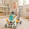 LEAN TOYS Interactive Educational Bike, Pusher, Table, Scooter 5 in 1 Gray