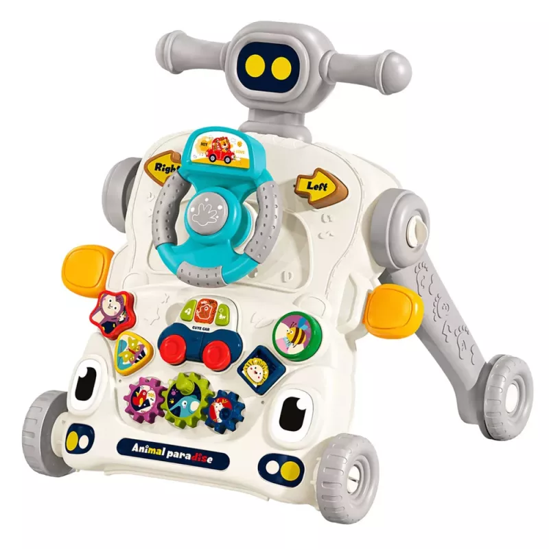 LEAN TOYS Interactive Educational Bike, Pusher, Table, Scooter 5 in 1 Gray