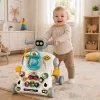 LEAN TOYS Interactive Educational Bike, Pusher, Table, Scooter 5 in 1 Gray
