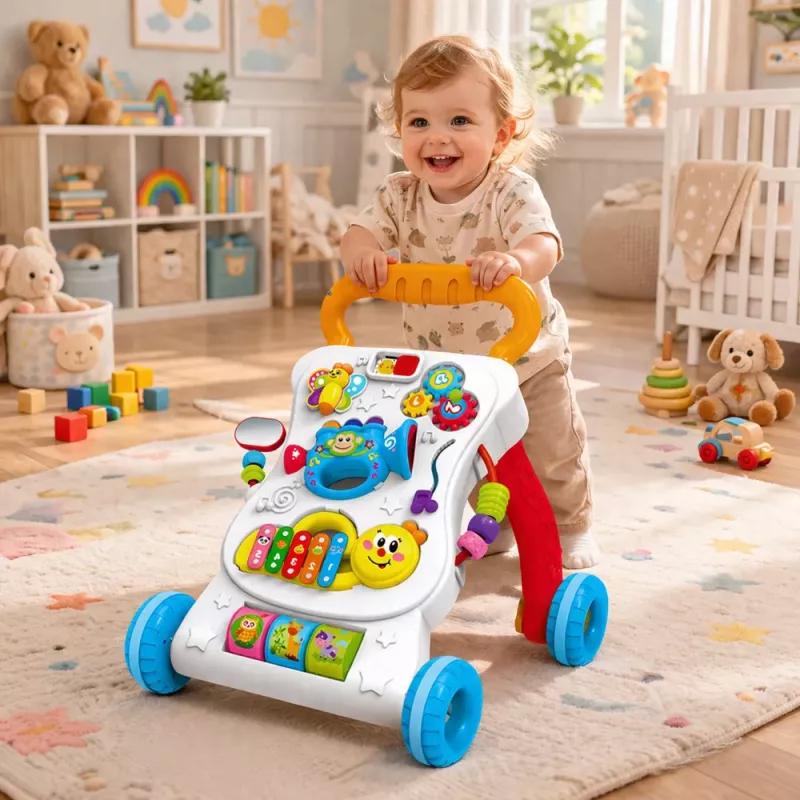LEAN TOYS Pusher Walker Educational Interactive Musical Panel 3in1 Sounds