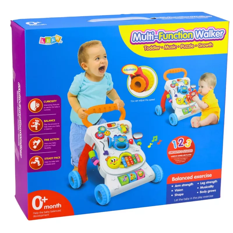 LEAN TOYS Pusher Walker Educational Interactive Musical Panel 3in1 Sounds