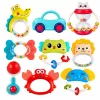 LEAN TOYS Set of Rattles, Teethers, Toys for Toddlers, Colorful, Moving, 9 pcs.