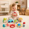 LEAN TOYS Set of Rattles, Teethers, Toys for Toddlers, Colorful, Moving, 9 pcs.