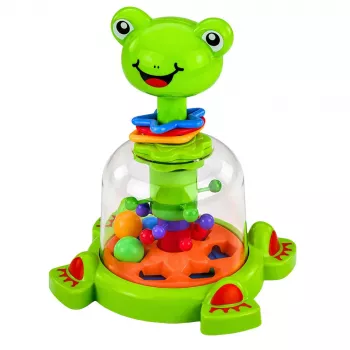 LEAN TOYS Interactive Frog Spinner with Spinning Balls for Babies