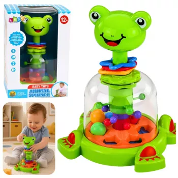 LEAN TOYS Interactive Frog Spinner with Spinning Balls for Babies
