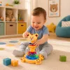 LEAN TOYS Interactive Tiger Cat Spinning Top with Spinning Balls for Babies