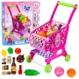 LEAN TOYS Large Shopping Cart For Children Grocery Products Pink 52cm 46 pcs