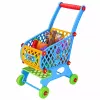 LEAN TOYS Large Shopping Cart For Children Groceries Blue 52cm 46 pcs.