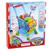 LEAN TOYS Large Shopping Cart For Children Groceries Blue 52cm 46 pcs.