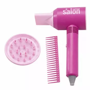 LEAN TOYS Children's Hairdressing Salon Set - Toy Hairdryer, Mirror, Comb & Accessories - Pretend Play Beauty Set for Kids 3+