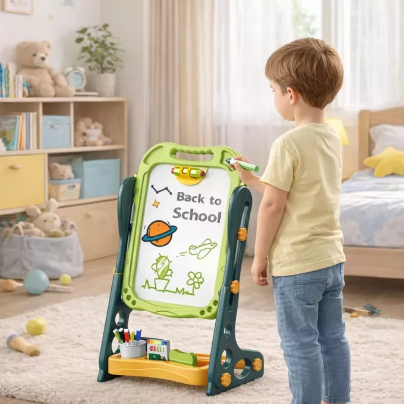 LEAN TOYS Double-sided Magnetic Chalk Board, Dry Erase, Green, 52 pcs.