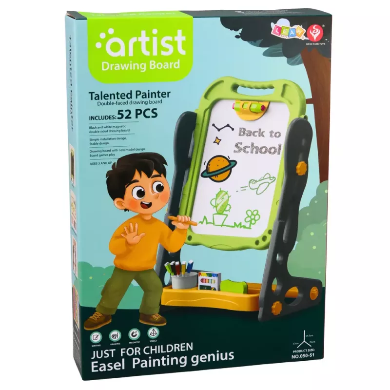 LEAN TOYS Double-sided Magnetic Chalk Board, Dry Erase, Green, 52 pcs.