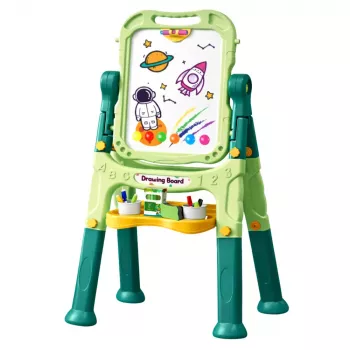 LEAN TOYS Double-sided Magnetic Dry-Erase Chalk Board with Magnets and Chalks, 48 pcs.