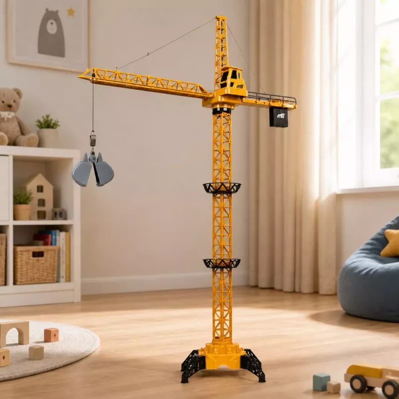 LEAN TOYS Remote Control Construction Crane RC Wired 360° Rotation 71 cm