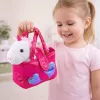 LEAN TOYS Plush Toy Unicorn in a Bag, White, 25cm