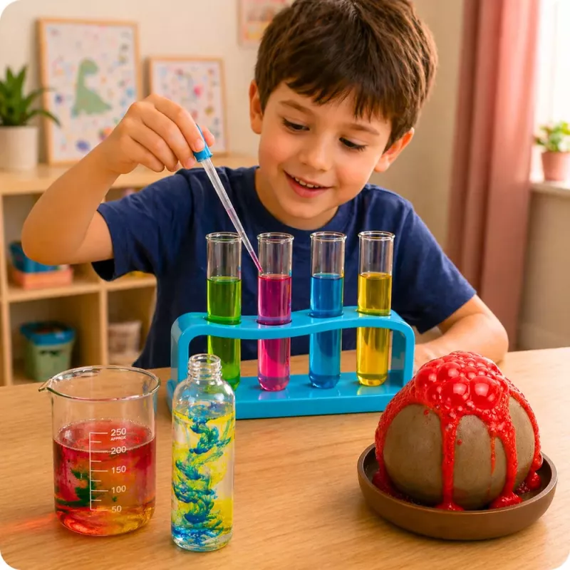 LEAN TOYS Little Chemist's 14-in-1 Experimental Educational Kit Volcano Experiments