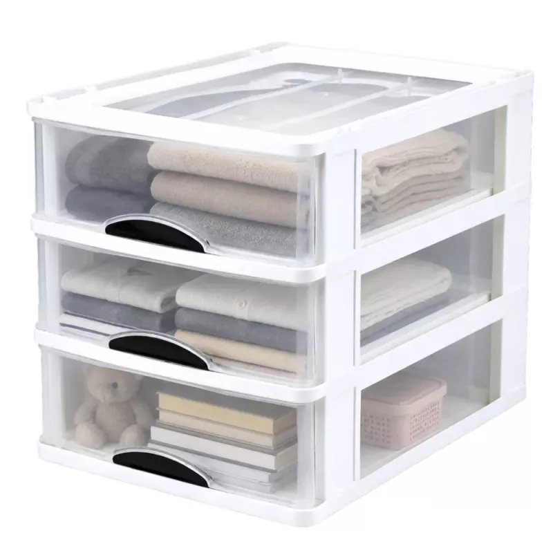 LEAN Multifunctional Organizer 3 Drawers Plastic Container White
