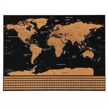 LEAN World Map Scratch Poster for Travelers 82 x 59 cm