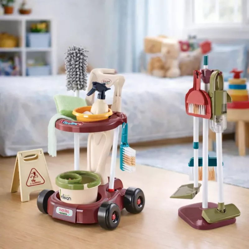 LEAN TOYS Children's Cleaning Set Trolley Mop Bucket Vacuum Cleaner 26 pcs.