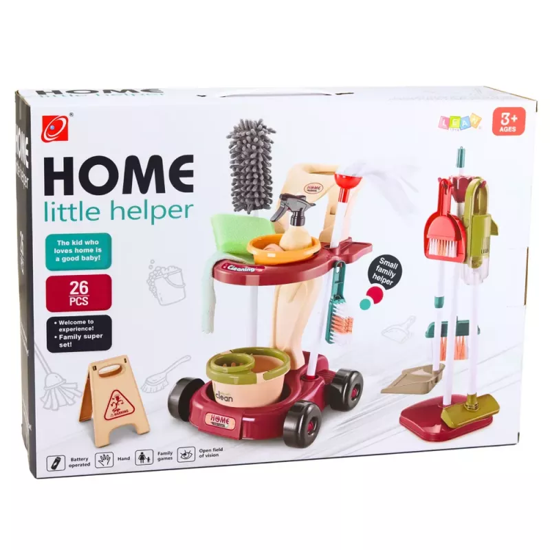 LEAN TOYS Children's Cleaning Set Trolley Mop Bucket Vacuum Cleaner 26 pcs.