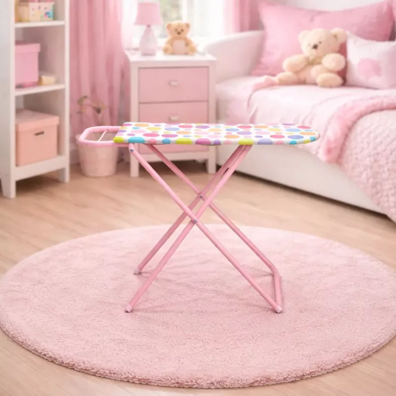 LEAN TOYS Foldable Metal Toy Ironing Board for Children Dots 61 cm