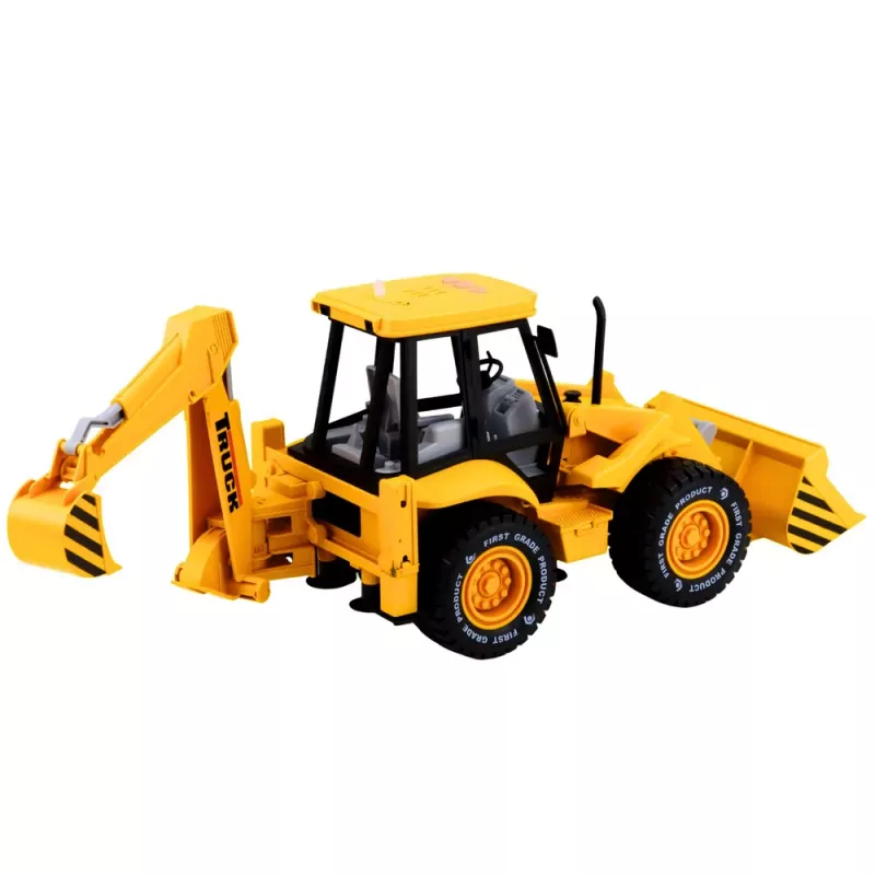 LEAN TOYS Construction Excavator Loader Bulldozer with Drive, Lights, Sounds - Yellow