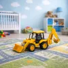 LEAN TOYS Construction Excavator Loader Bulldozer with Drive, Lights, Sounds - Yellow