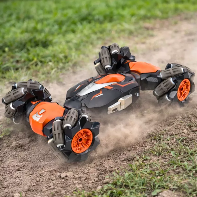 LEAN TOYS RC Car Remote Controlled Drift Acrobatics Twist Orange 1:16