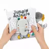 LEAN TOYS Soft Sensory Book with a Rustling and Squeaking Elephant, Gray