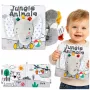 LEAN TOYS Soft Sensory Book with a Rustling and Squeaking Elephant, Gray
