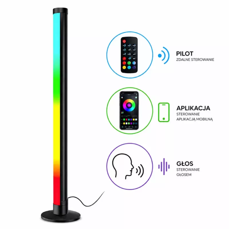 LEAN RGB LED Corner Floor Lamp Music Mode Remote Control App 90cm