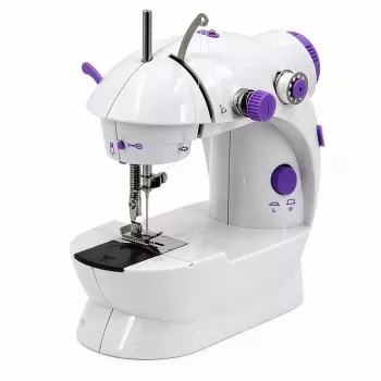 LEAN Mini Sewing Machine LED Light Portable 2 Modes Accessories Foot Pedal