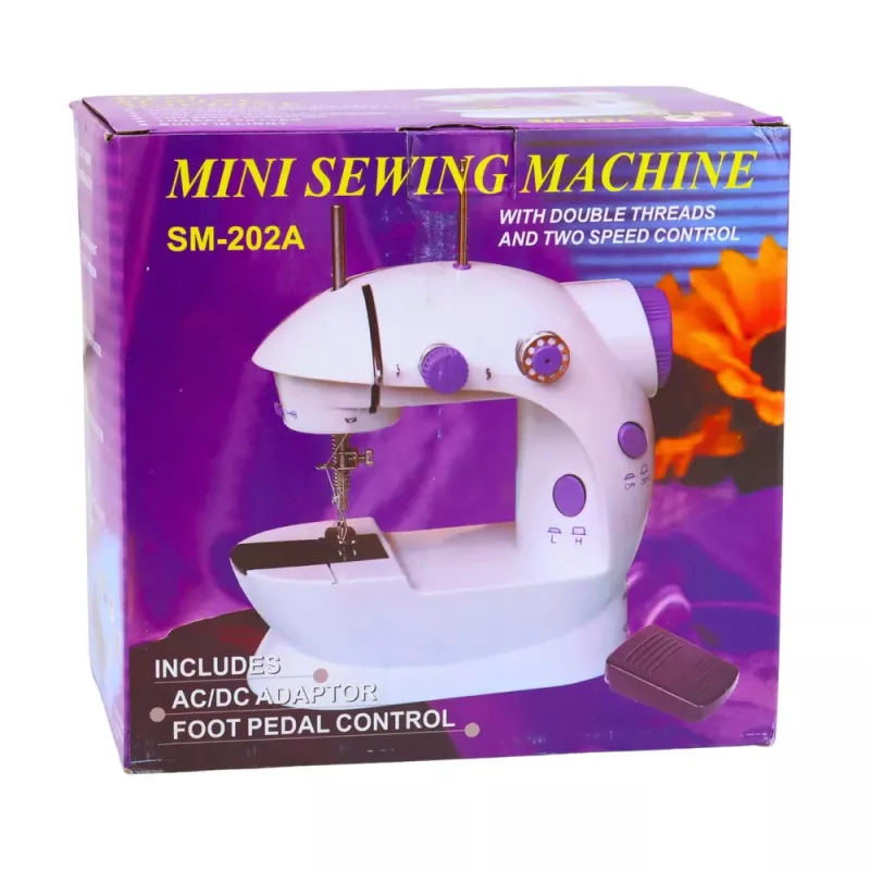 LEAN Mini Sewing Machine LED Light Portable 2 Modes Accessories Foot Pedal