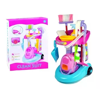 LEAN TOYS Cleaning Set on a Cart with a Vacuum Cleaner