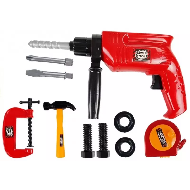 LEAN TOYS Tool Set in a Case Drill Screws Hammer