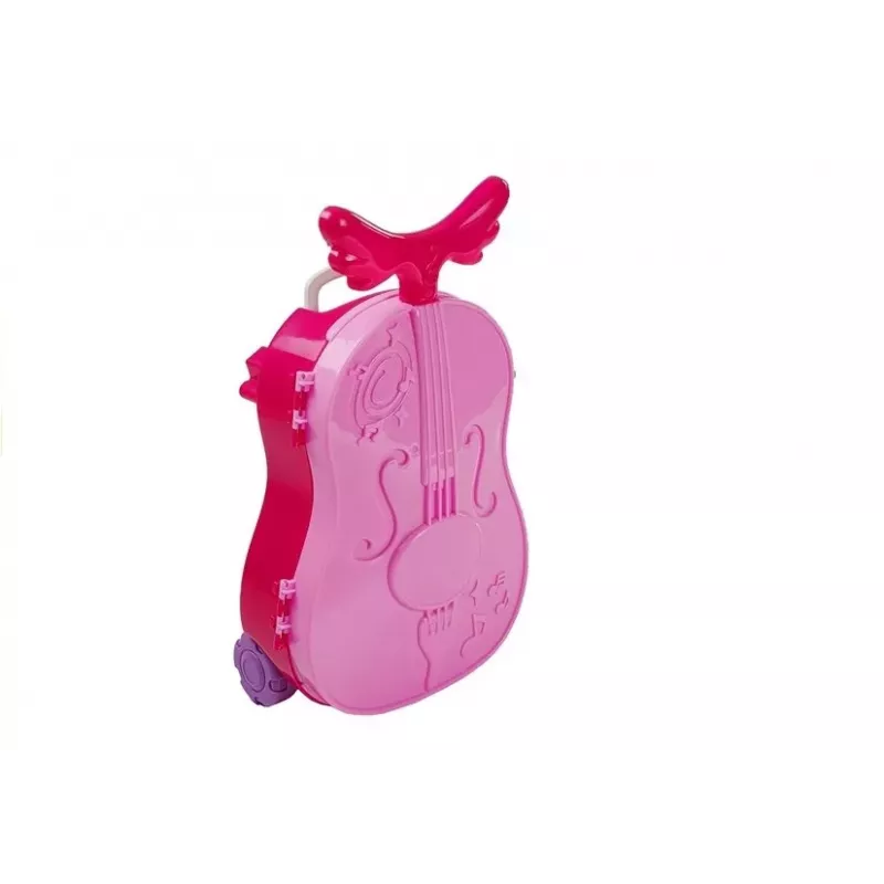 LEAN TOYS Portable Dressing Table in a Violin Case with Mirror - Black Faux Leather Vanity Case
