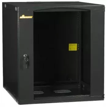 DELTA ENERGY SYSTEMS (SWITZERLAND) AG Wall-Mounted Two-Section Rack Cabinet 12U 600x600mm Black R19-12U/600/2S