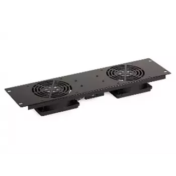 SIGNAL Fan Panel A19-2W for 19 inch Rack 2U 2 Fans 160m³/h 230V Black