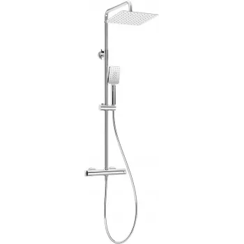DEANTE Showerhead with Thermostatic Shower Faucet - Rain Shower System with Hand Shower, Chrome, 250mm Overhead