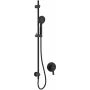 DEANTE Concealed Shower Set with Rail, Matte Black, 250x250mm Square Overhead, Arnika Series