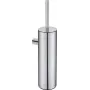 DEANTE Wall-Hung Toilet Brush Set with Ceramic Holder, Black and Chrome, Modern Design