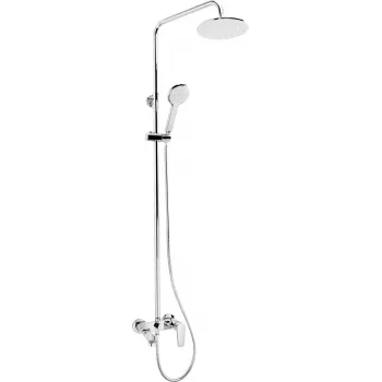 DEANTE Shower Head with Bathtub Faucet, Chrome, Wall-Mounted Single Lever Bath Mixer with Hand Shower