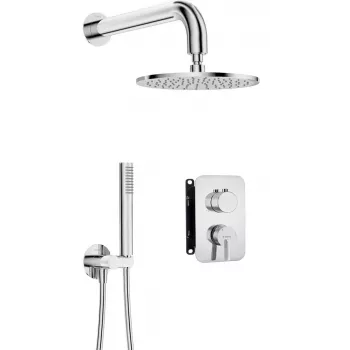 DEANTE Concealed Shower Set with Mixer Box - Overhead Shower, Matte Black