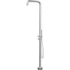 DEANTE Floor-Standing Garden Shower Column with Foot Rinse, Brushed Stainless Steel AISI 304, 2 Outlets, 2150 mm