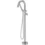 DEANTE Hiacynt Freestanding Bath Mixer with Shower Set, Chrome, Floor-Mounted, Brass, Ceramic Cartridge 35 mm, Hand Shower Included