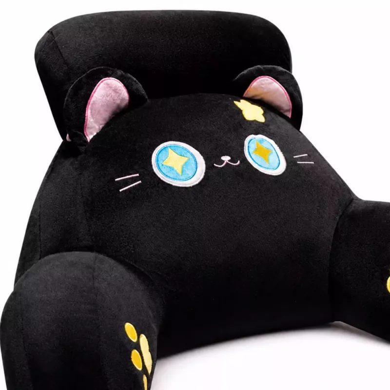 LEAN TOYS Backrest Armchair Back Support for Armchair Bed Cat Black 60 x 40 cm